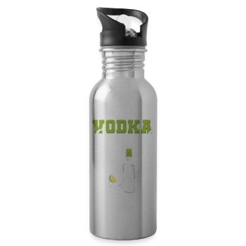The Vod Squad Vodka Wodka - Trinkflasche mit integriertem Trinkhalm - Lightsilver - Rechts