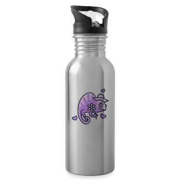 Chamäleon - Trinkflasche mit integriertem Trinkhalm - Lightsilver - Rechts