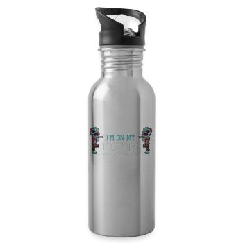 Its Offical Ich bin auf meinem letzten Bein - Trinkflasche mit integriertem Trinkhalm - Lightsilver - Rechts