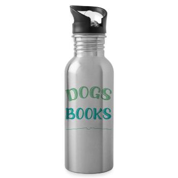 Dogs And Books Life Is Good Hundebesitzer Pfoten - Trinkflasche mit integriertem Trinkhalm - Lightsilver - Rechts