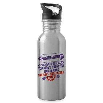 Engineering, Solving Problems You Didn't Know 2 - Trinkflasche mit integriertem Trinkhalm - Lightsilver - Rechts