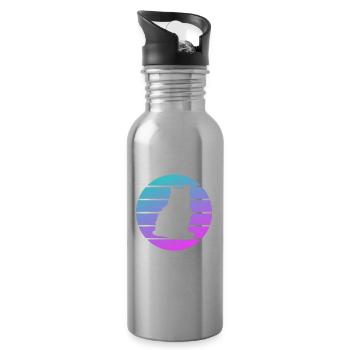 Ich gehe nirgendwo ohne meinen Zweibein-Kojoten - Trinkflasche mit integriertem Trinkhalm - Lightsilver - Rechts