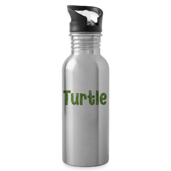 Turtle Running Team, nous sommes lents comme une coquille 3 - Gourde avec paille intégrée - argent clair - Droite