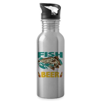 I Save Fish From Water And Beer From Bottles - Water bottle with straw - silver - Right