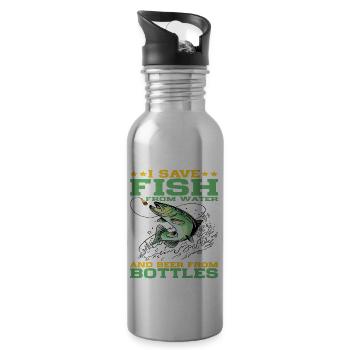 I save fish from water and beer from bottles 2 - Water bottle with straw - silver - Right