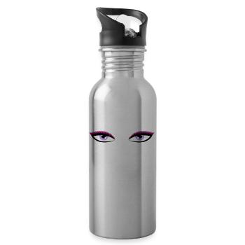 Augen - Trinkflasche mit integriertem Trinkhalm - Lightsilver - Rechts