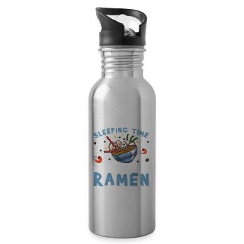 L’heure du coucher est l’heure de mon repas de ramen. - Gourde avec paille intégrée - argent clair - Droite