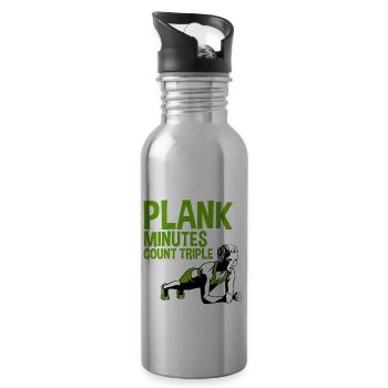 Plank Minutes Count Triple 2 - Trinkflasche mit integriertem Trinkhalm - Lightsilver - Rechts