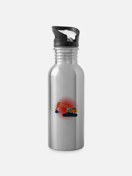 Bagger für Baggerführer und Baggerführerin - Trinkflasche mit integriertem Trinkhalm -