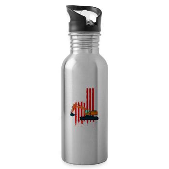 Back Operator for Excavator Sand Digger - Water bottle with straw - silver - Right
