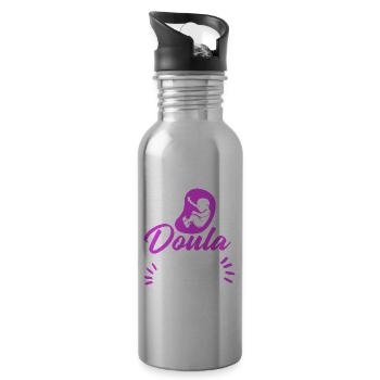 Doula with her Cervix midwife - Water bottle with straw - silver - Right