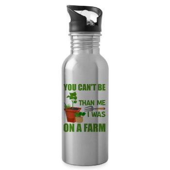 Farmer Tractor Farming Quota for Farmers - Water bottle with straw - silver - Right