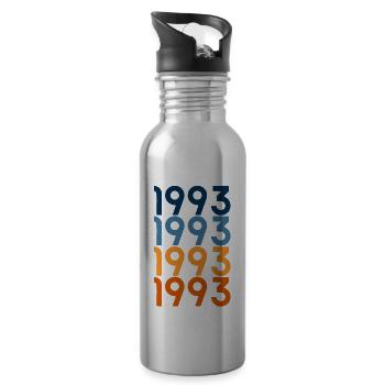 30 ans né en 1993 rétro 30e anniversaire - Gourde avec paille intégrée - argent clair - Droite