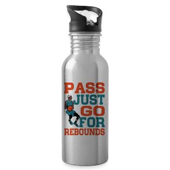 Pass, Just Go For Rebounds 3 - Water bottle with straw - silver - Right
