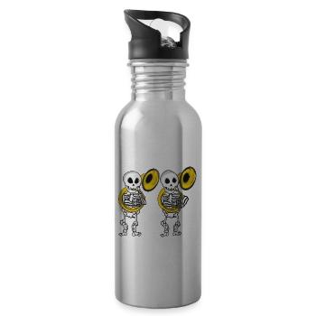 Sousaphone Player Skeleton Music Big Band Sousaphone - Water bottle with straw - silver - Right