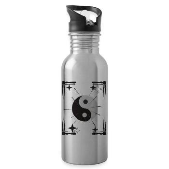 Chemise d’acupuncture Yin et Yang, thérapeute d’aiguilles - Gourde avec paille intégrée - argent clair - Droite