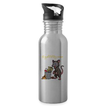 Conception d’opossum pour les amateurs d’opossum et d’opossum - Gourde avec paille intégrée - argent clair - Droite