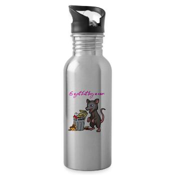 Opossum saying for animal lovers and possum - Water bottle with straw - silver - Right