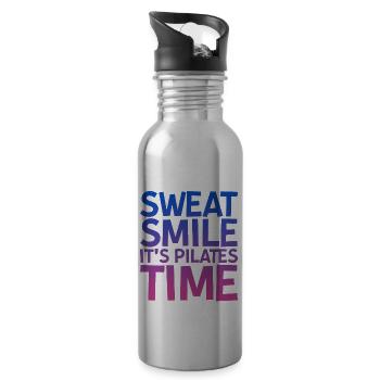 Sweat Smile C’est l’heure du Pilates - Gourde avec paille intégrée - argent clair - Droite
