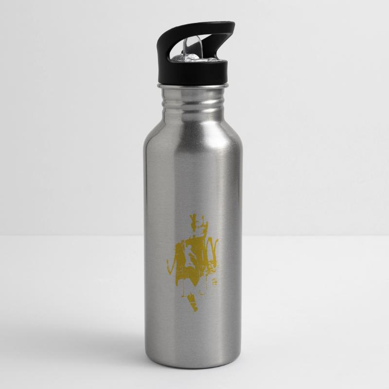 Der Himmel ist die Grenze - Kletterer oder Boulder Trinkflasche mit integriertem Trinkhalm