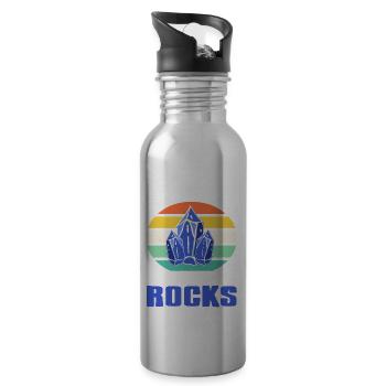 I'm Not Lost I'm Collecting Rocks Retro Collector - Trinkflasche mit integriertem Trinkhalm - Lightsilver - Rechts