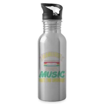 I Collect Music What's Your Superpower? Retro - Water bottle with straw - silver - Right