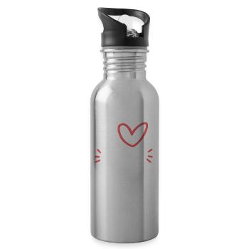 Ich liebe winzige Menschen Kinderarzt Pädiatrie Arzt - Trinkflasche mit integriertem Trinkhalm - Lightsilver - Rechts