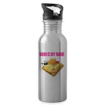 Devis fromagerie pour les amateurs de fromage Gouda et de Gouda - Gourde avec paille intégrée - argent clair - Droite