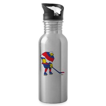 Ice hockey - Water bottle with straw - silver - Right