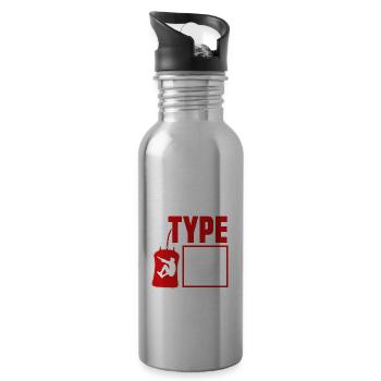 Funny Parkour Runner Freerunner Gift - Water bottle with straw - silver - Right