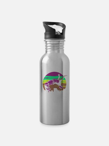 Lustiges Parkourläufer Freerunner Geschenk - Trinkflasche mit integriertem Trinkhalm -