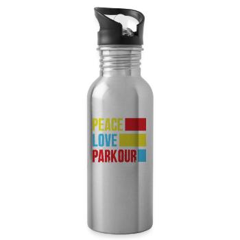 Drôle de Parkour Runner Freerunner Cadeau - Gourde avec paille intégrée - argent clair - Droite