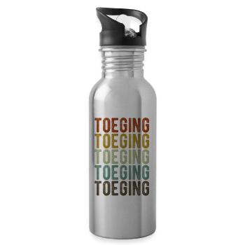 Toeging City Retro Vintage - Gourde avec paille intégrée - argent clair - Droite