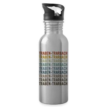 Traben-Trarbach Stadt Retro Vintage - Trinkflasche mit integriertem Trinkhalm - Lightsilver - Rechts