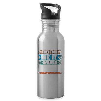 They Told Me It Would Grow Back Funny Prosthesis - Water bottle with straw - silver - Right