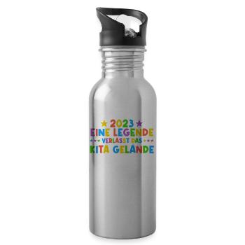 2023 Eine Legende Kita Absolvent - Trinkflasche mit integriertem Trinkhalm - Lightsilver - Rechts