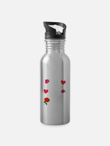 Schöner Mama Spruch Beste Mama Engel Beschützerin - Trinkflasche mit integriertem Trinkhalm - Lightsilver