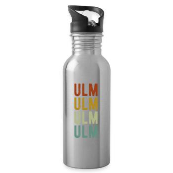 Ulm Stadt Retro Vintage - Trinkflasche mit integriertem Trinkhalm - Lightsilver - Rechts