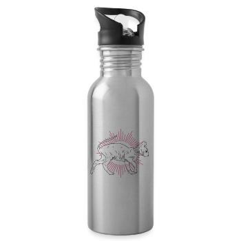 Zuhause Ist, Wo Mein Sphynx Kätzchen Ist - Trinkflasche mit integriertem Trinkhalm - Lightsilver - Rechts