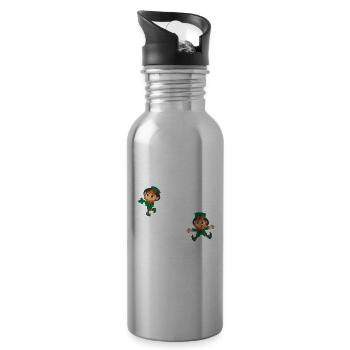 Ich kümmere mich um die süßesten kleinen Kobolde St - Trinkflasche mit integriertem Trinkhalm - Lightsilver - Rechts