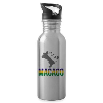 Ginga Capoeira für brasilianische Kampfsportarten - Trinkflasche mit integriertem Trinkhalm - Lightsilver - Rechts