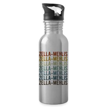 Zella-Mehlis Town Retro Vintage - Water bottle with straw - silver - Right