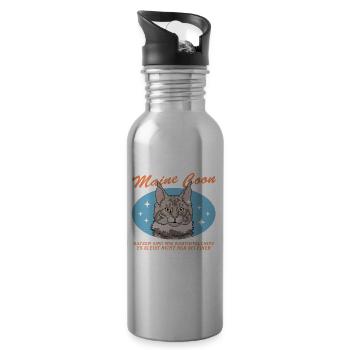 Maine Coon Cat Cat Owner Gift - Water bottle with straw - silver - Right