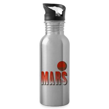 I'd Rather Be On MARS Retro Funny Astronomer - Water bottle with straw - silver - Right