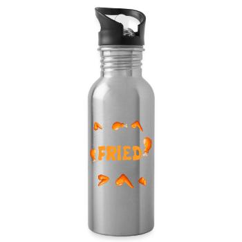 I love fried chicken - Water bottle with straw - silver - Right