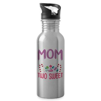 Maman des deux mamans adorables - Gourde avec paille intégrée - argent clair - Droite