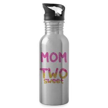 Mom Of The Two Sweet Proud Mother Mama - Water bottle with straw - silver - Right