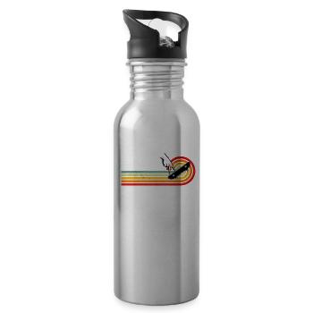 Fingerboarding Shirt, Fingerboard Shirt, Fingerboa - Water bottle with straw - silver - Right