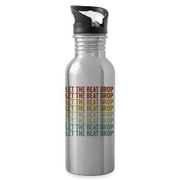 Let The Beat Drop DJ Disc Jockey Beat DJ Mixer - Water bottle with straw - silver - Right