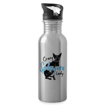Crazy Sphynx Lady Ever Kitten Pet Owner - Gourde avec paille intégrée - argent clair - Droite
